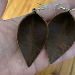 Leather Earrings NWOT